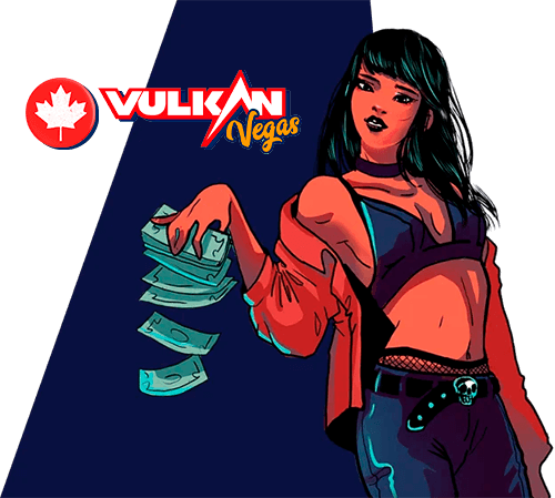 Girl drops money in the Vulkan vegas casino