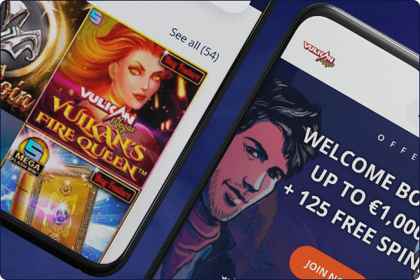 Image of the mobile version of the site in the Vulkan Vegas app