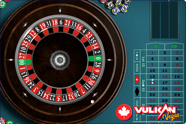 Image de l'apparence de la table de roulette et de sa fonctionnalité sur le site du casino en ligne Vulkan Vegas