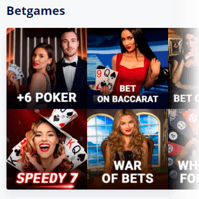 Image of the appearance of the BetGames category