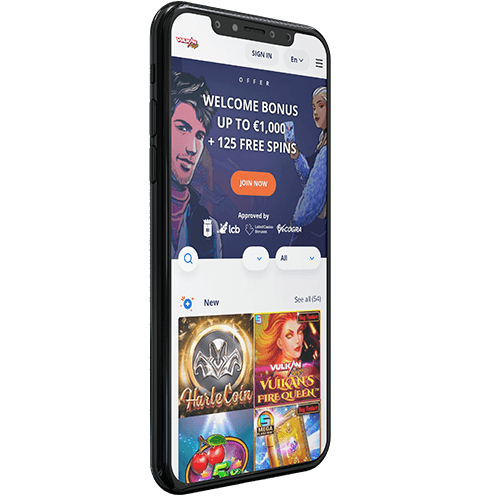 Mobile phone with an opened Vulkan Vegas app