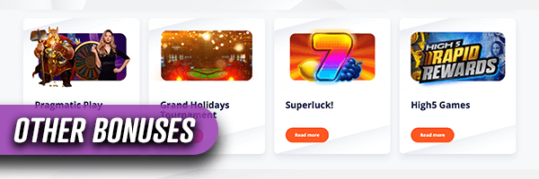 Other Bonuses at Vulkan Vegas - Holidays, Superluck, High5 Games