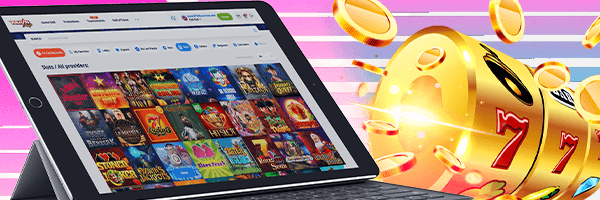 Slots page on a tablet at the Vulkan Vegas site