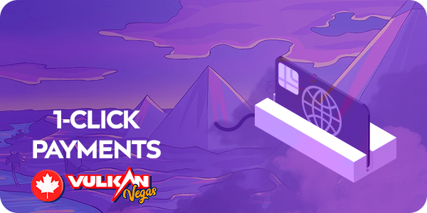 The vulkan vegas logo and instant card payment terminal