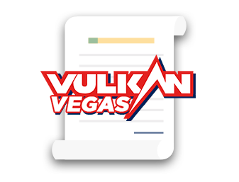 The document behind the vulkan vegas logo