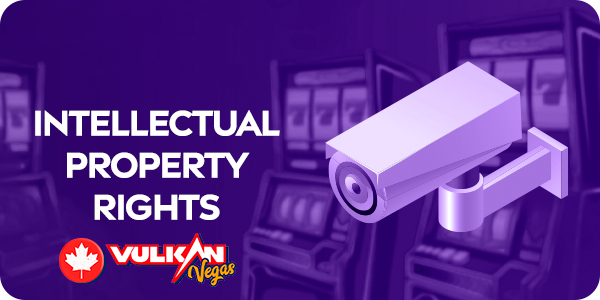 Le logo de Vulkan Vegas et la caméra de sécurité.