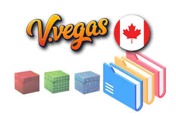 Logo du casino Vulkan avec des icônes de cadeaux et de dossiers de documents