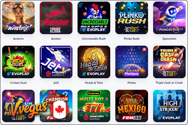 An image of the Insta Games category on the Vulkan Vegas website