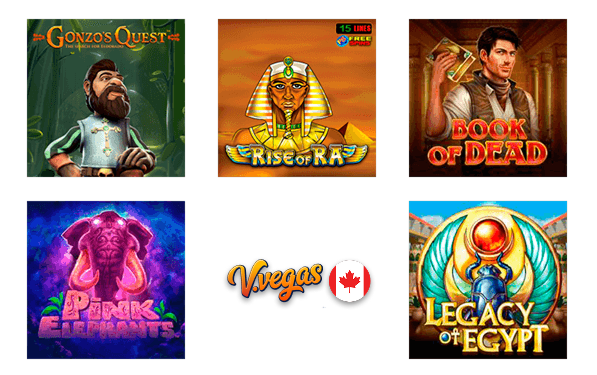 Popular Slots at Vulcan Vegas Casino: Book of Dead, Legacy of Egypt, Rise of Ra, Gonzo's Quest, Pink Elephants