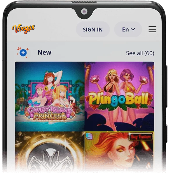 Smartphone avec une application ouverte de Vulkan Vegas Casino