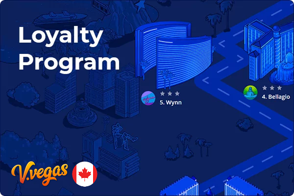 Infographie sur le programme de fidélisation des casinos de Vegas sur fond de ville nocturne