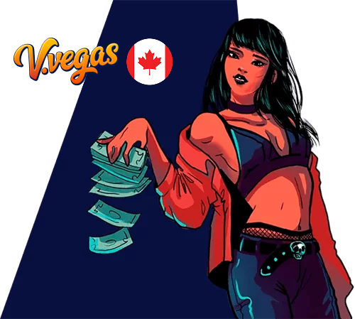 Une fille dépose de l'argent dans le casino Vulkan de Vegas.